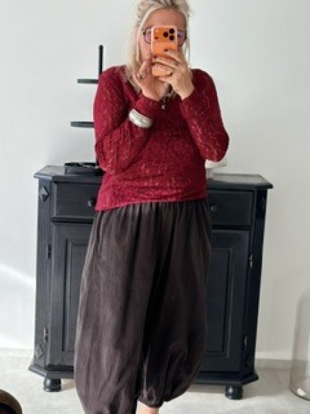 Longsleeve Spitze - Burgundy
